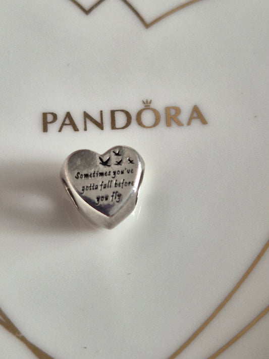 Pandora sometimes you got to fall before you fly charm