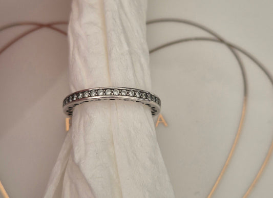 Pandora Radiant Hearts of Pandora Ring with Pink Enamel size 50