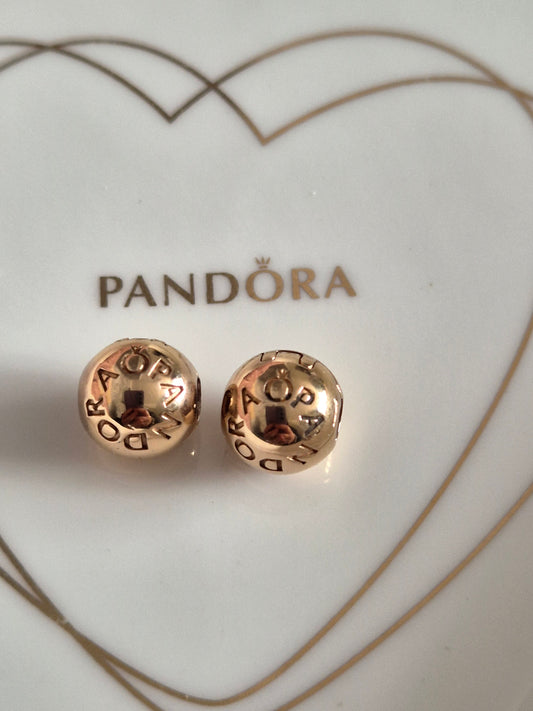Pandora pair of rose gold clips