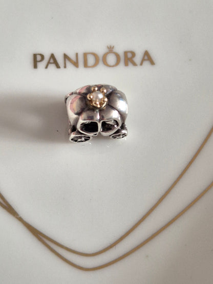 Pandora carriage charm with 14ct gold top
