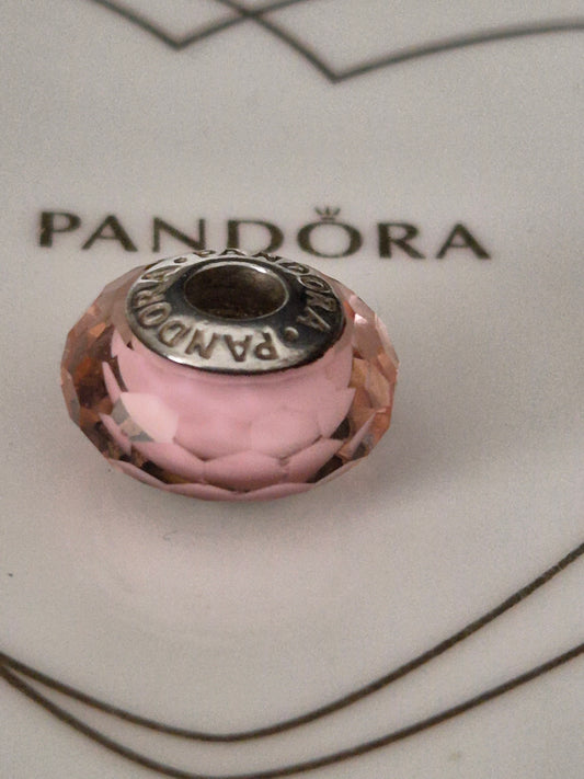 Pandora pink glass charm