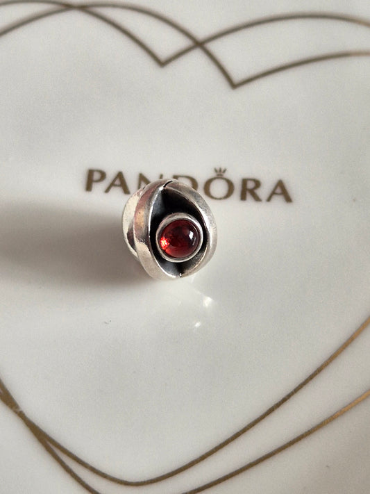 Pandora garnet eye charm
