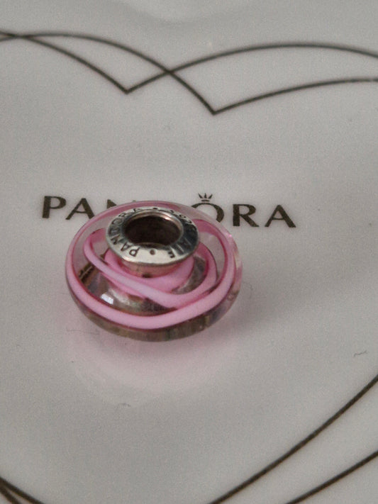 Pink pandora glass charm