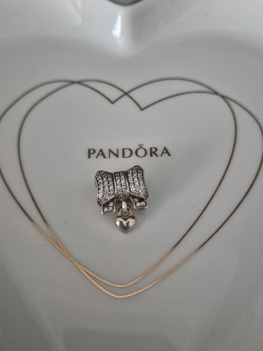 Pandora pave bow charm