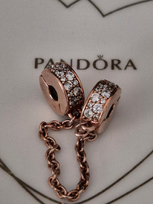 Pandora rose gold saftey chain